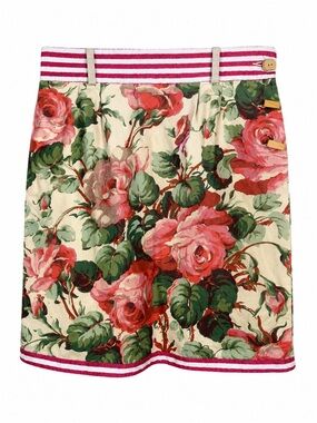 Anthropologie Koto Bolofo Floral‎ Linen Cotton A-Line Skirt 10 Cottagecore Midi